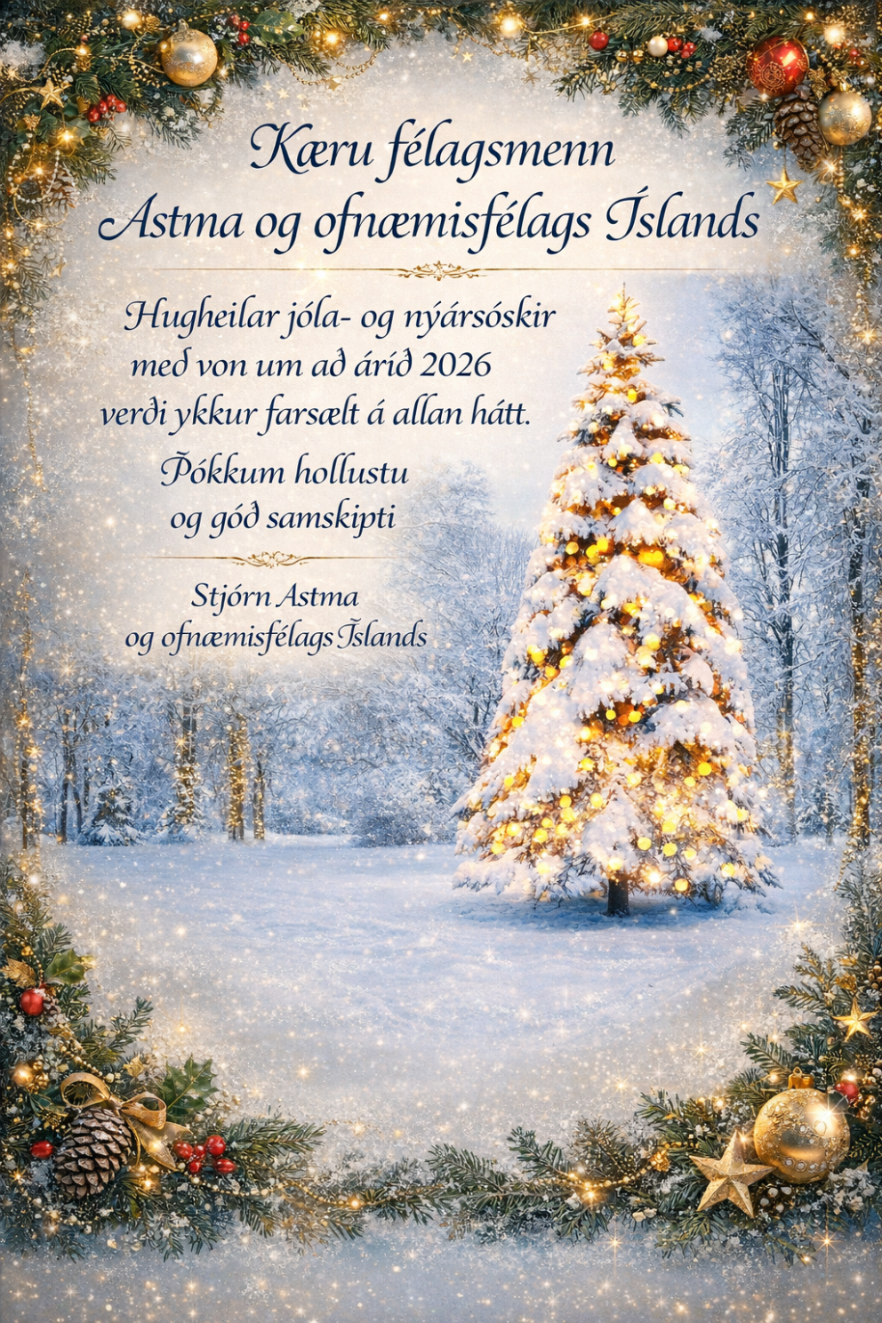 Jólakveðja frá Astma- og ofnæmisfélagi Íslands