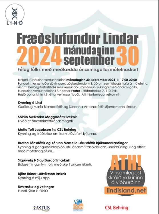 Fræðslufundur Lindar 30. september 2024
