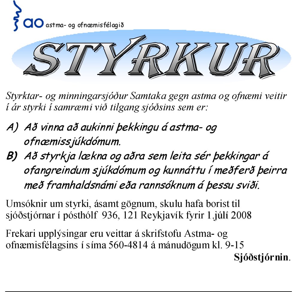 STYRKUR 2008