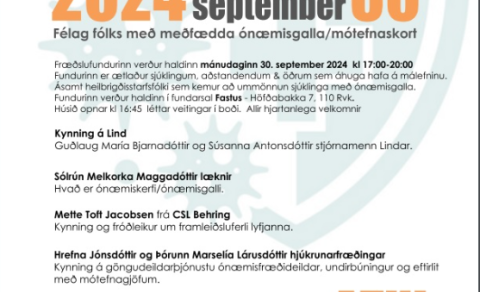 Fræðslufundur Lindar 30. september 2024